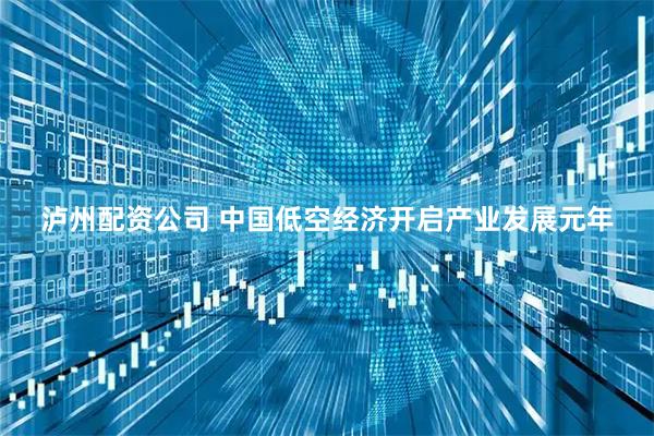 泸州配资公司 中国低空经济开启产业发展元年